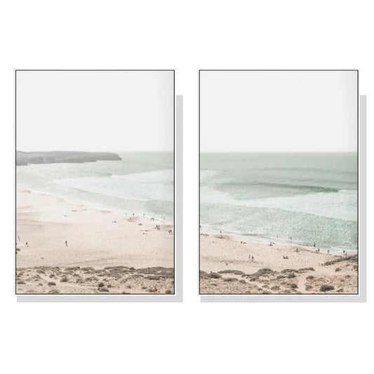 Wall Art Coastal Prints 90cmx135cm White Frame Canvas 2