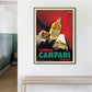 Wall Art Cordial Campari Liquor 70cmx100cm Black Frame