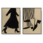 Wall Art Fashion Illustration 2-Piece Set 60x90cm Black