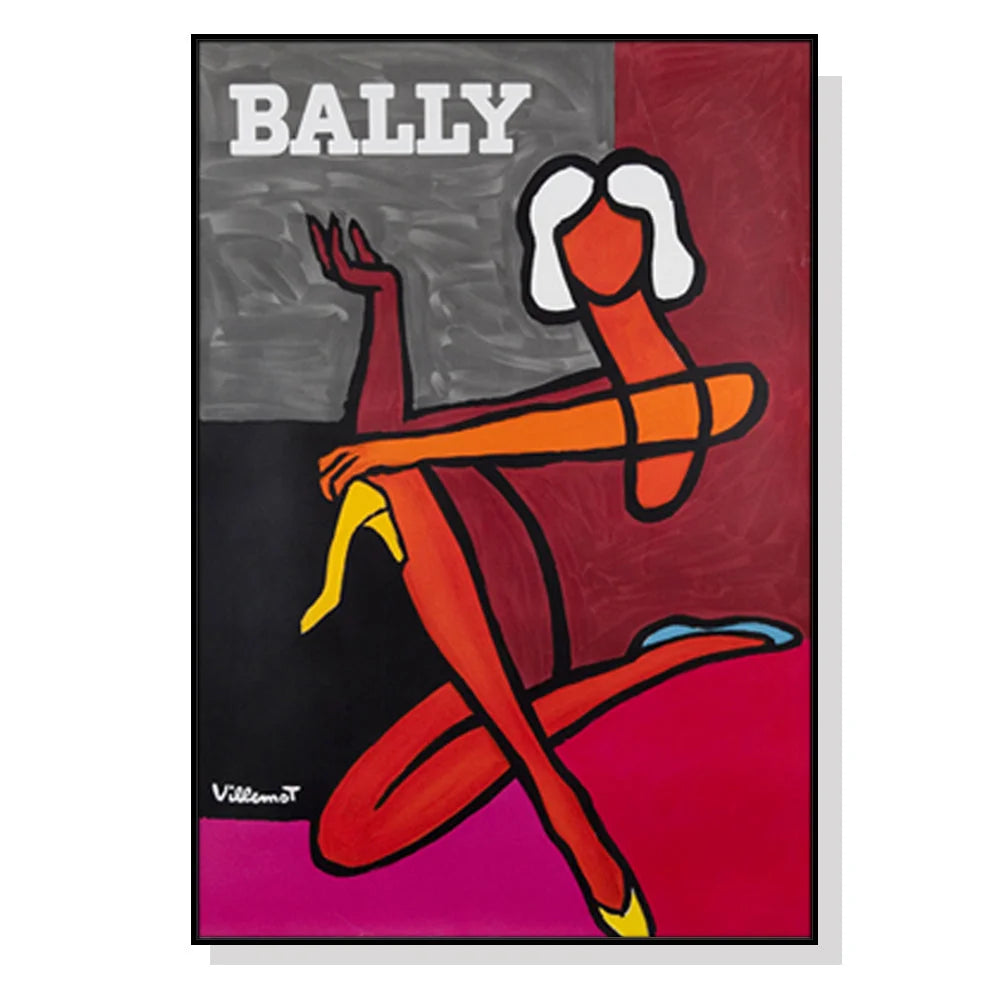 Wall Art Fashion Woman Black Frame Canvas 100x150cm - Home