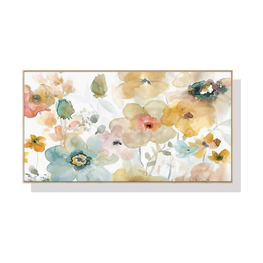 Wall Art Floral Watercolor Style Wood Frame Canvas 60cm x