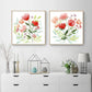 Wall Art Florals 2 Sets Gold Frame Canvas 40x40cm - Home &