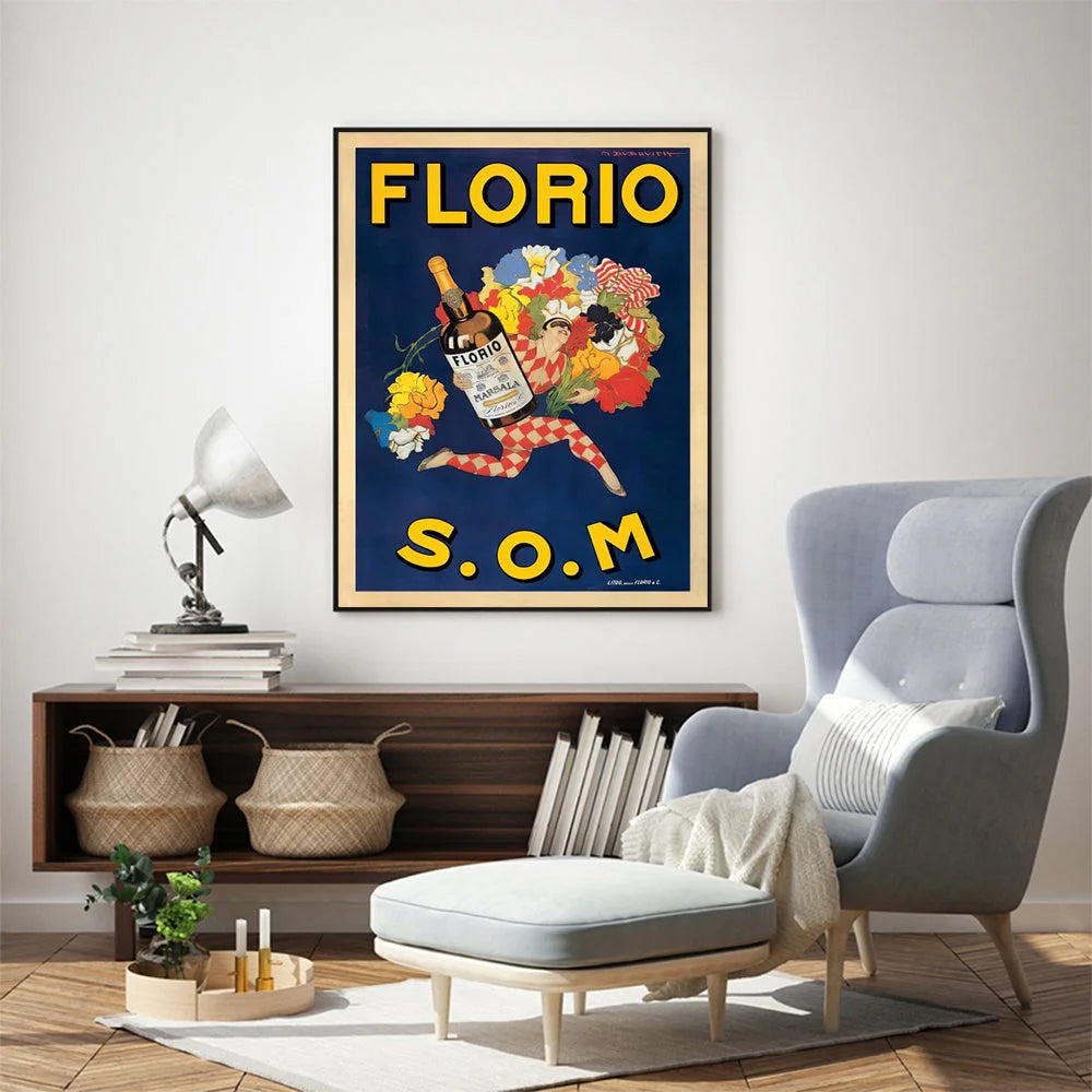 Wall Art Florio S.O.M 50cmx70cm Black Frame Canvas - Home &