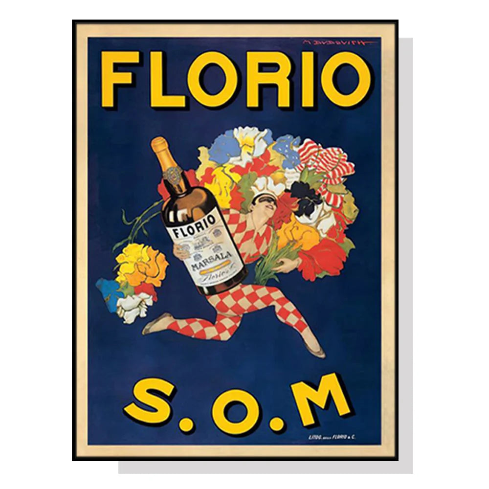 Wall Art Florio S.O.M 50cmx70cm Black Frame Canvas - Home &