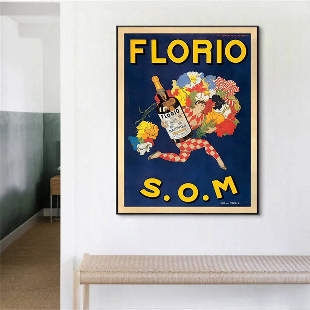Wall Art Florio S.O.M 60cmx90cm Black Frame Canvas - Home &