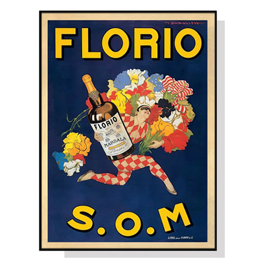 Wall Art Florio S.O.M 80cmx120cm Black Frame Canvas - Home