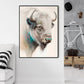 Wall Art Great White Buffalo 50cmx70cm Black Frame Canvas