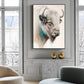 Wall Art Great White Buffalo 50cmx70cm Black Frame Canvas