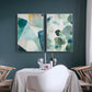 Wall Art Green Marble 2 Sets White Frame Canvas 90x135cm
