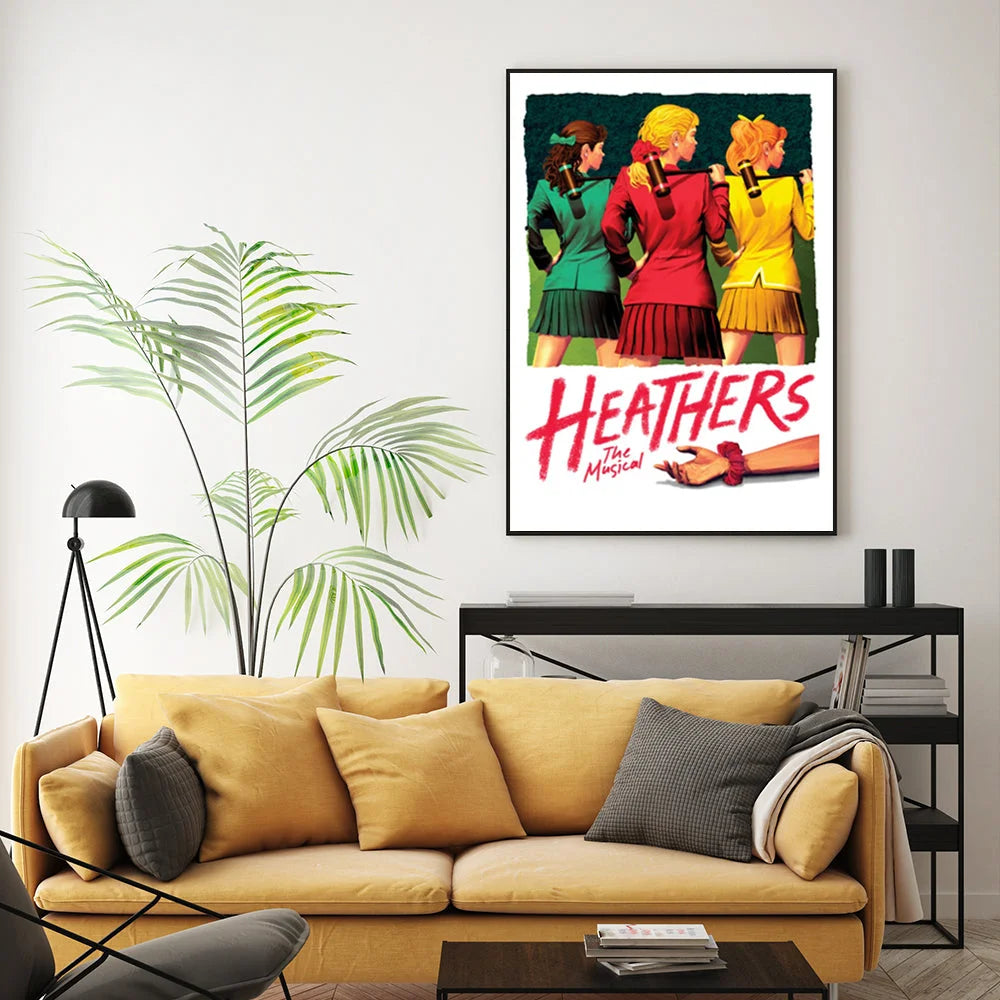 Wall Art Heathers The Musical Black Frame Canvas 90x135cm
