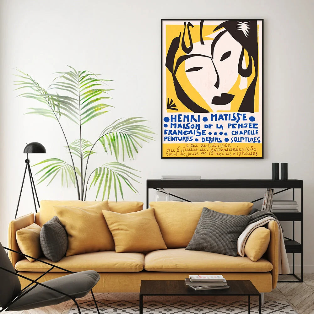 Wall Art Henri Matisse Black Frame Canvas 70cm x 100cm