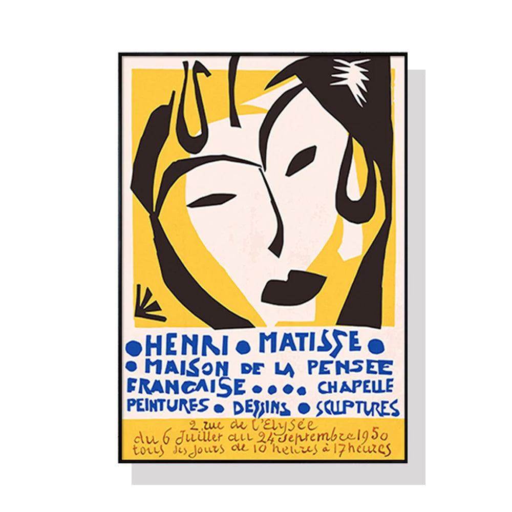 Wall Art Henri Matisse Black Frame Canvas 70cm x 100cm