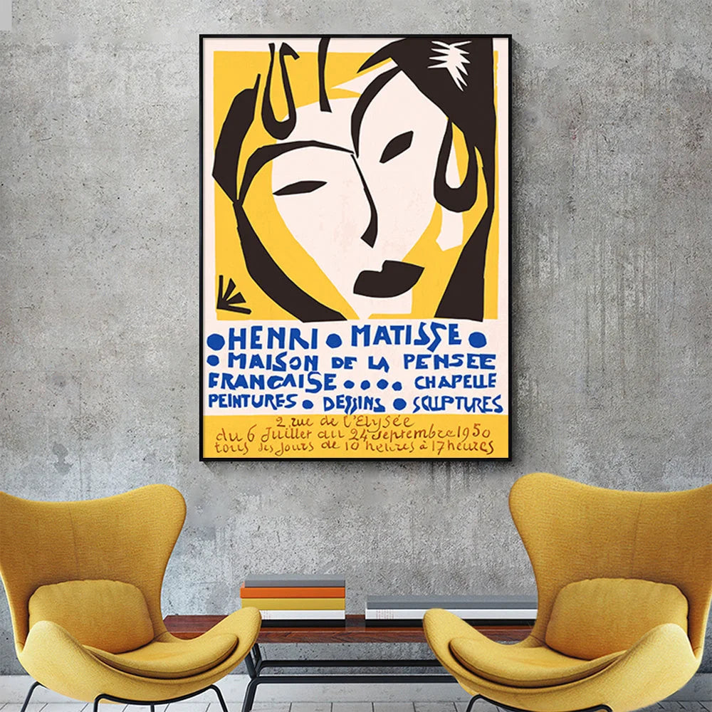 Wall Art Henri Matisse Black Frame Canvas 70cm x 100cm