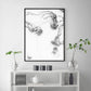 Wall Art Jellyfish Black Frame Canvas 40cm x 60cm - Home &