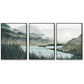 Wall Art Landscape 3 Sets Black Frame Canvas 80x120cm