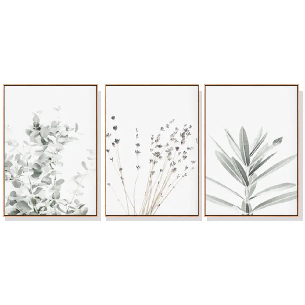 Wall Art Lavender Eucalyptus 70cmx100cm Wood Frame Canvas 3