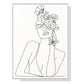 Wall Art Line Art Girl White Frame Canvas 80x120cm - Home &