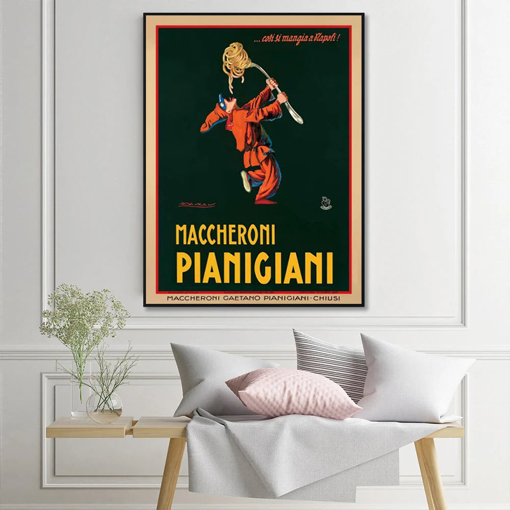 Wall Art Maccheroni Pianiciani 70cmx100cm Black Frame