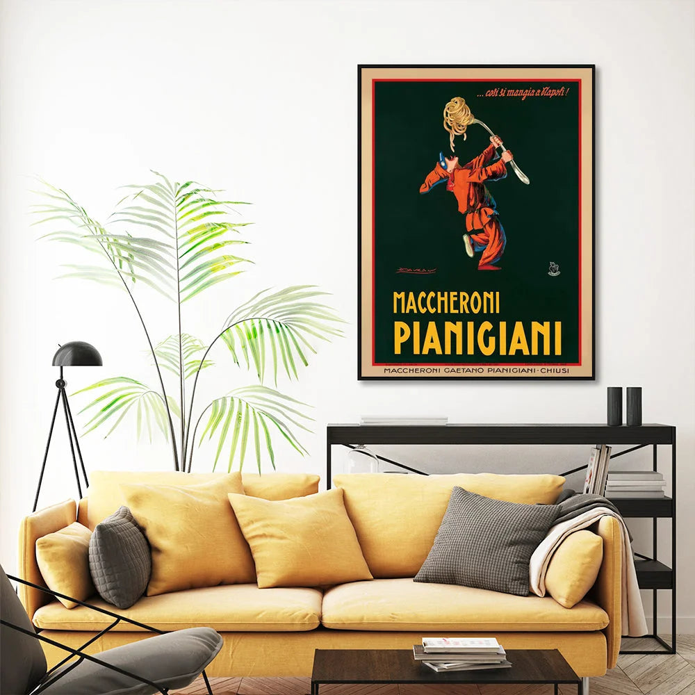 Wall Art Maccheroni Pianiciani 80cmx120cm Black Frame
