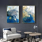 Wall Art Marbled Blue and Gold 60cmx90cm 2 Sets Gold Frame