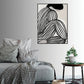 Wall Art Mid Century Figure Black Frame Canvas 50x70 cm