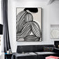 Wall Art Mid Century Figure Black Frame Canvas 50x70 cm