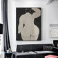 Wall Art Mid Century Lady 100cmx150cm Black Frame Canvas