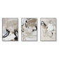 Wall Art Modern Abstract Beige 3 Sets Black Frame Canvas