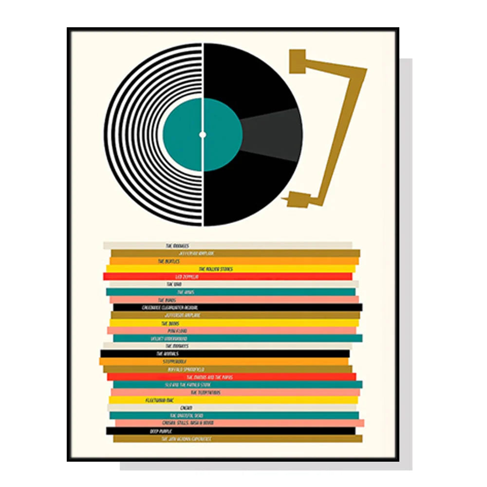 Wall Art Music Black Frame Canvas 100x150cm - Home & Garden
