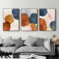 Wall Art Navy Pink Beige 3-Piece Set 50x70cm Black Frame