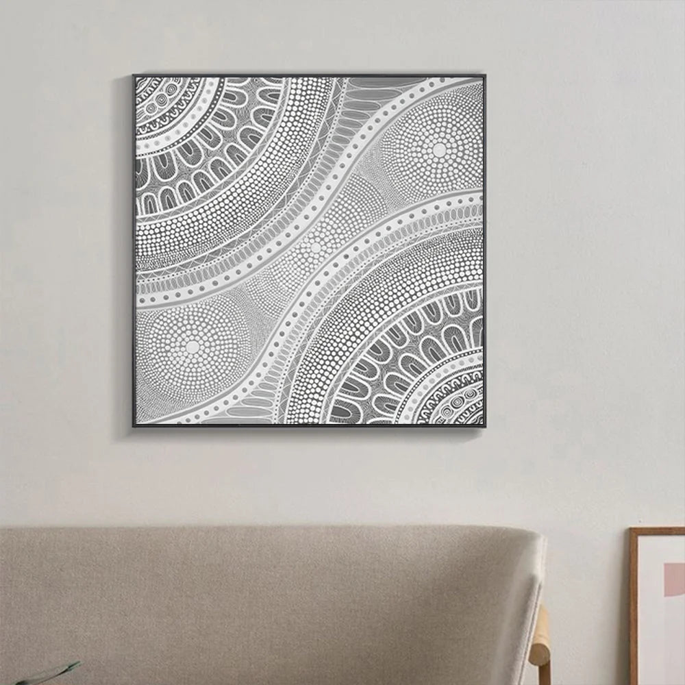 Wall Art Nayiri Bami 60x60cm Black Frame Canvas - Home &
