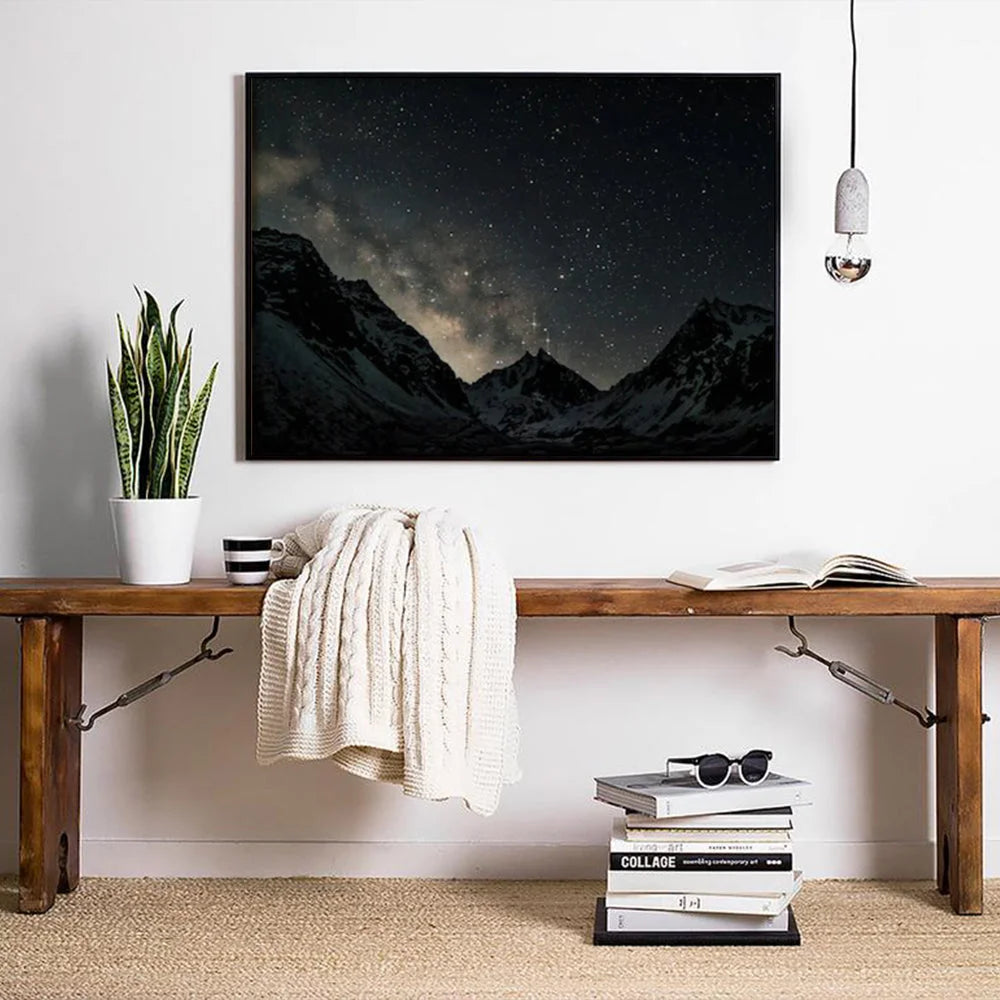 Wall Art Night Court 90cmx135cm Black Frame Canvas - Home &