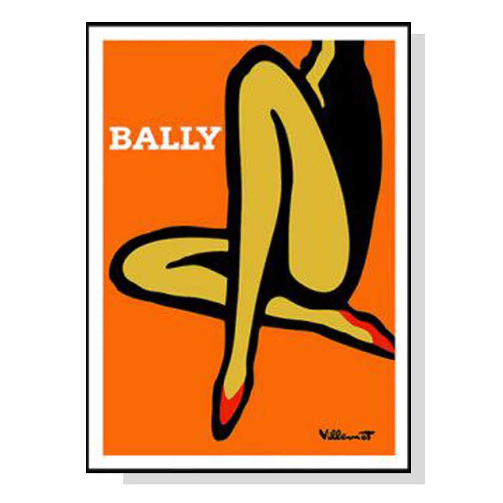 Wall Art Orange Legs Black Frame Canvas 90x135cm - Home &