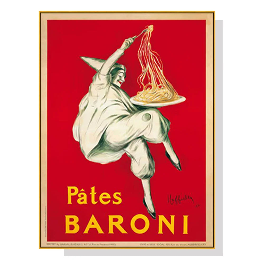 Wall Art Pates Baroni Pasta 60cmx90cm Gold Frame Canvas