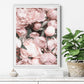Wall Art Peony Floral 60x90cm White Frame Canvas - Home &