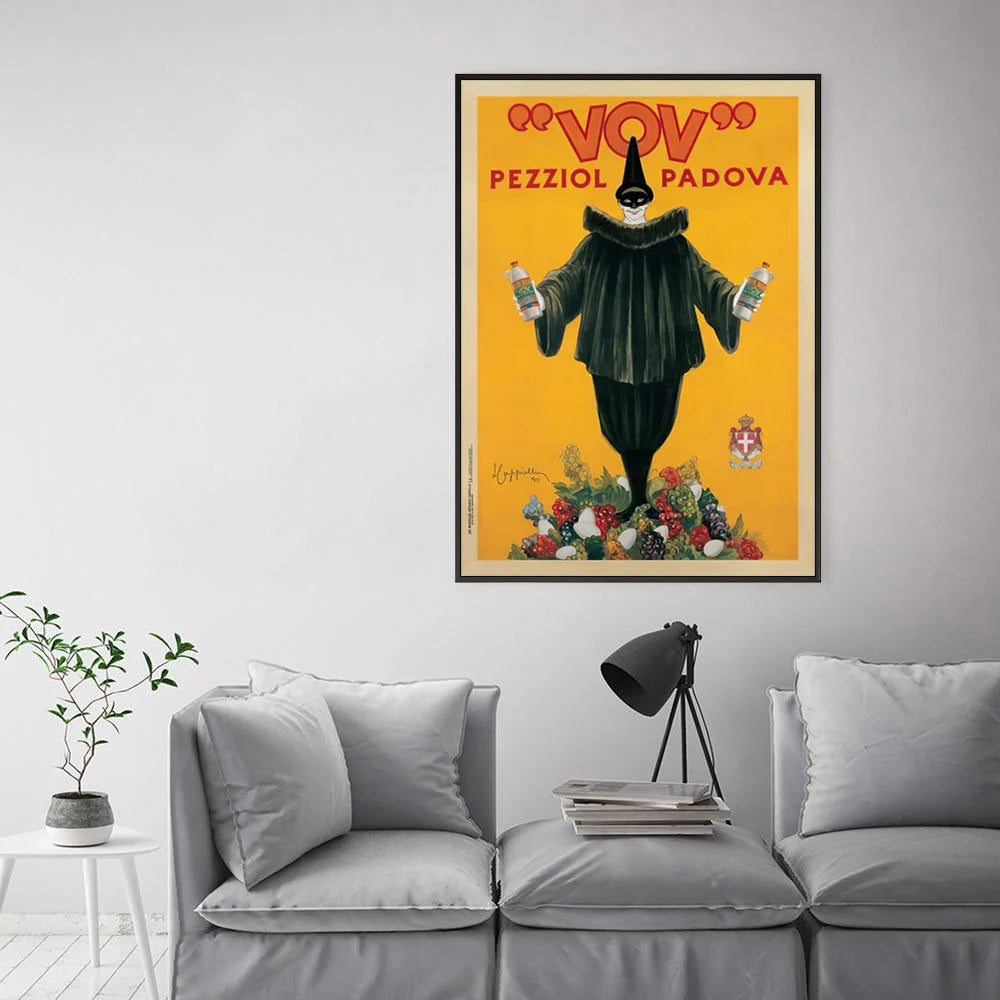 Wall Art Pezziol Padova 60cmx90cm Black Frame Canvas - Home