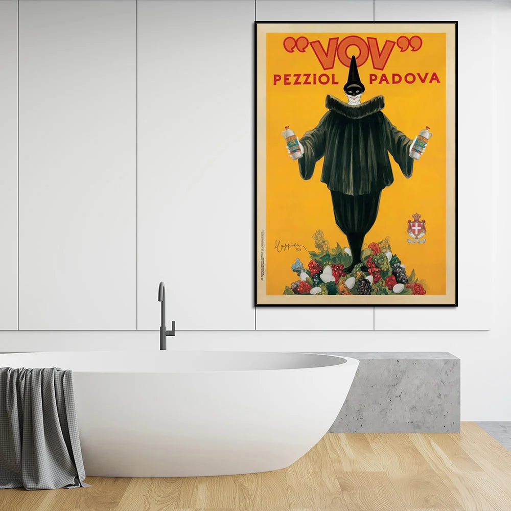Wall Art Pezziol Padova 70cmx100cm Black Frame Canvas