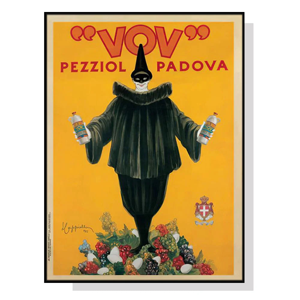 Wall Art Pezziol Padova 80cmx120cm Black Frame Canvas