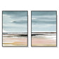 Wall Art Pink Beach Landscape 50x70cm 2 Sets Black Frame