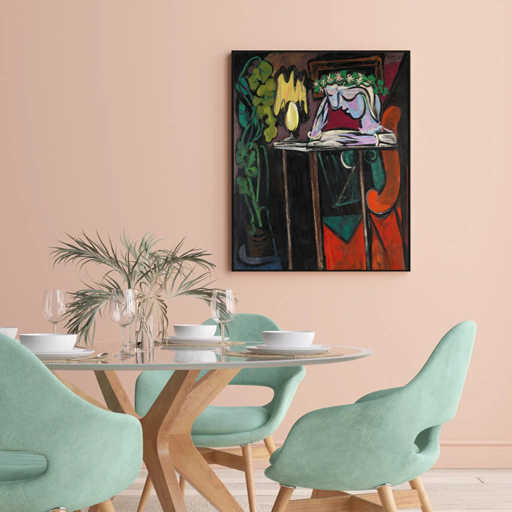 Wall Art Reading Girl by Pablo Picasso Black Frame Canvas