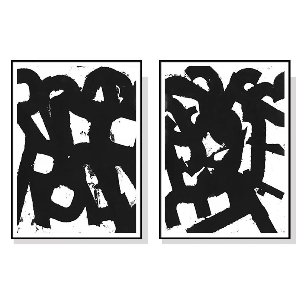 Wall Art Rock N Roll 2 Sets Black Frame Canvas 80x120cm