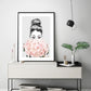 Wall Art Roses Girl Black Frame Canvas 100x150cm - Home &