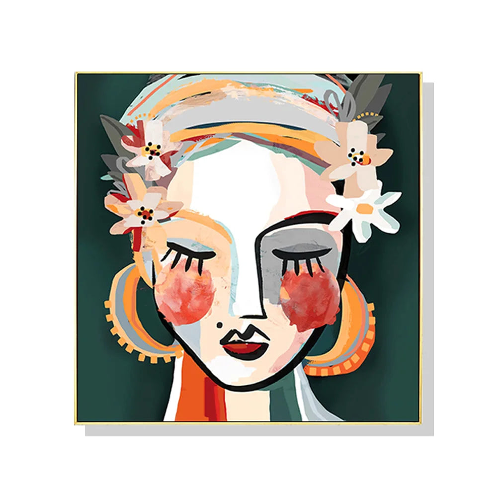 Wall Art Sophie II Gold Frame Canvas 80x80cm - Home & Garden
