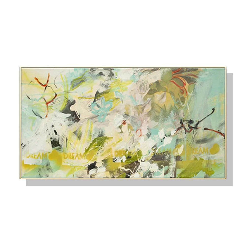 Wall Art Summer Dream 40x80cm Gold Frame Canvas - Home &