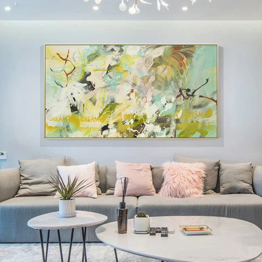 Wall Art Summer Dream 40x80cm Gold Frame Canvas - Home &