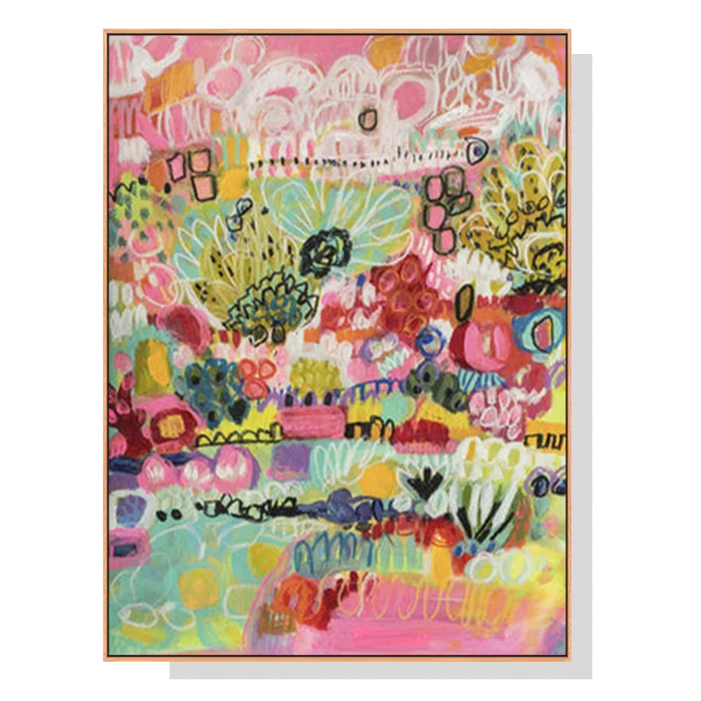 Wall Art Summer Smile A 50x70cm Wood Frame Canvas - Home &