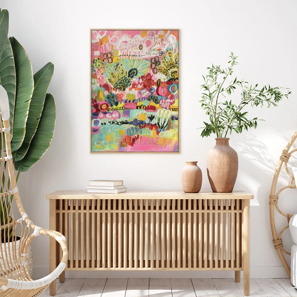 Wall Art Summer Smile A 60x90cm Wood Frame Canvas - Home &