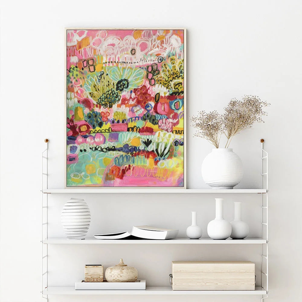 Wall Art Summer Smile A 80x120cm Wood Frame Canvas - Home &