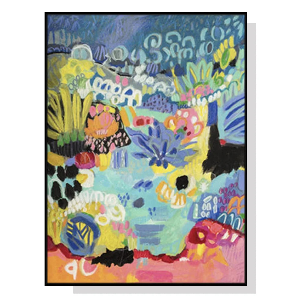 Wall Art Summer Smile B 60x90cm Black Frame Canvas - Home &