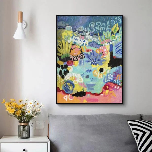 Wall Art Summer Smile B 70x100cm Black Frame Canvas - Home